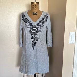 Johnny Was grey long sleeve dress long shirt size large